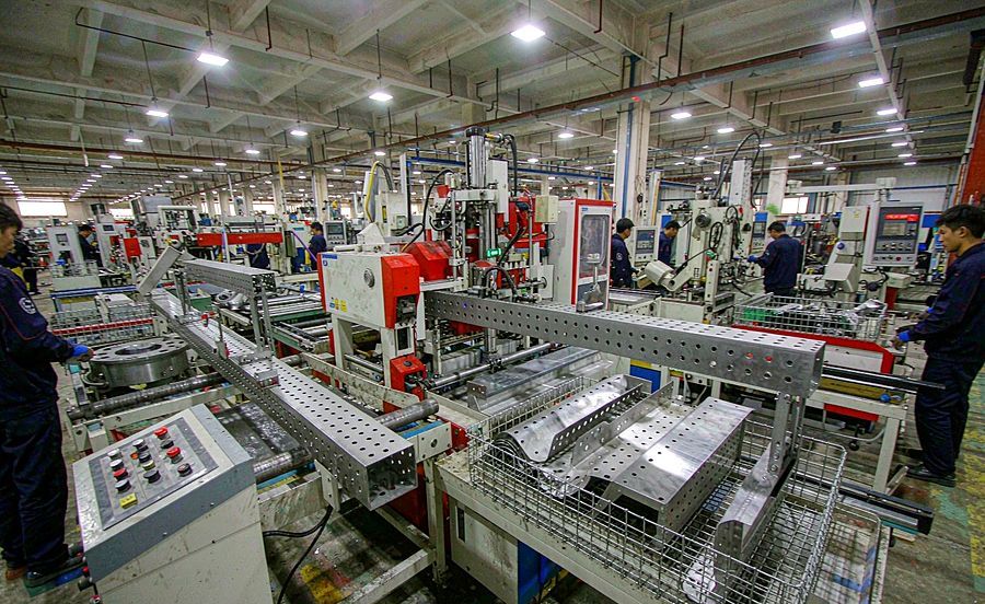 Hardware and tooling production line in Yongkang, China