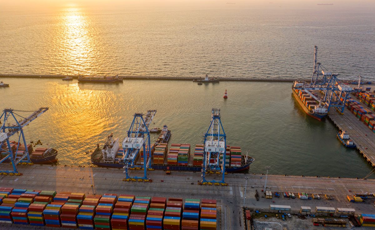 Container port terminal — export departure